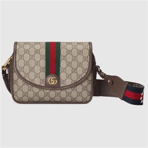 bolsa gucci con flores|Bolsa pequeña Ophidia inSupreme beige y ébano .